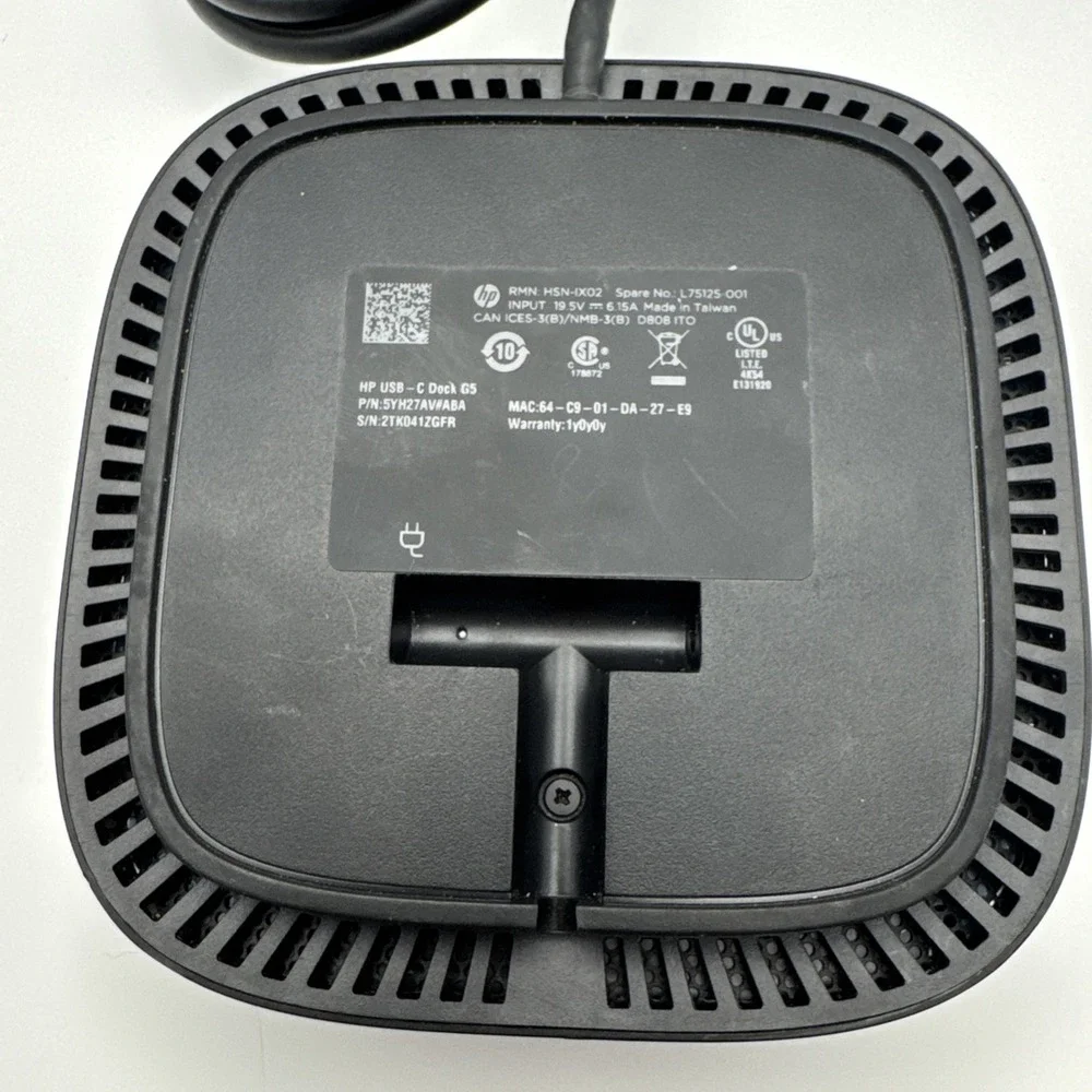 HP HSN-IX02 L75125-001 USB-C Dock G5 Universal Docking Station Laptop Dock